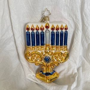 Retired Christopher Radko Marvelous Menorah for Hanukkah
